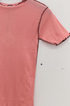 BASERANGE France organic cotton ruffled textured T-shirt BAS-TTVN-RBV-WI22-FENHONG pink